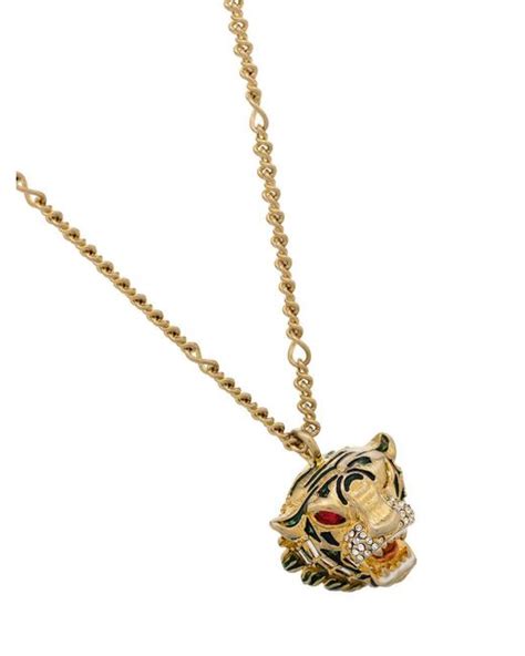 gucci diamond heart necklace|Gucci tiger head necklace.